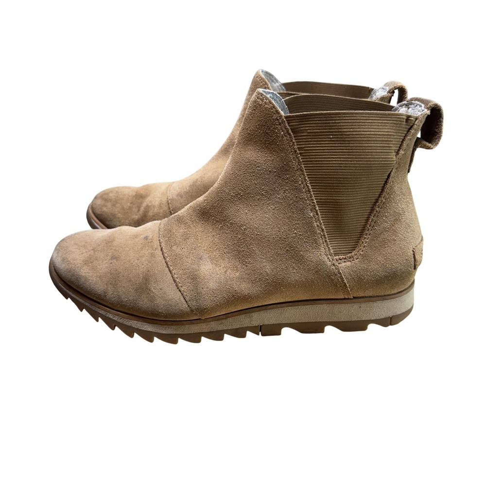 Sorel Boots‎ Womens Size 7 Brown Suede Chelsea Ankle Lug Sole Pull On NL3335-224